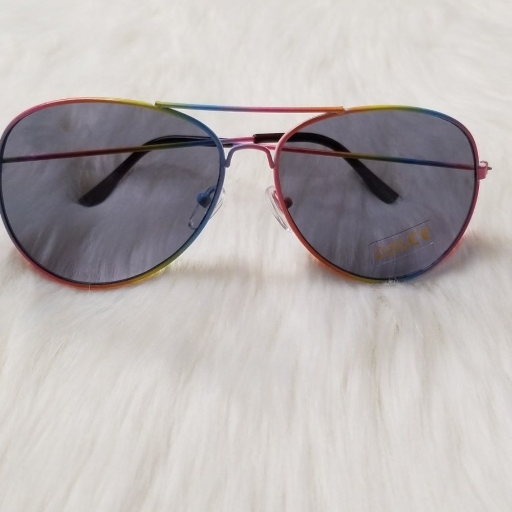 Black Sunglasses with Multi-colored Frame - Picture 3 of 5